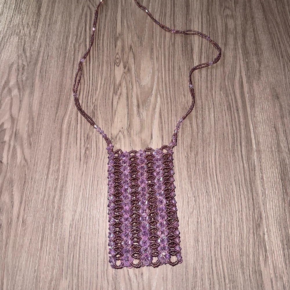 Handmade Lavender Beaded Necklace